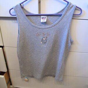 Sitewide Sale    Over The Line Tank Top  Gray Size Medium